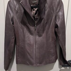 Cole Haan Women's Dark Brown Lambskin Jacket